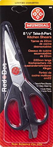 Mundial BP666 Red Dot 8 1/2 Take-A-Part Kitchen/Utility Shears
