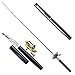 Pen Fishing Rod,Tuscom Portable Mini Telescopic Pocket Fish Pen Aluminum Alloy Fishing Rod Pole + Reel (Black)