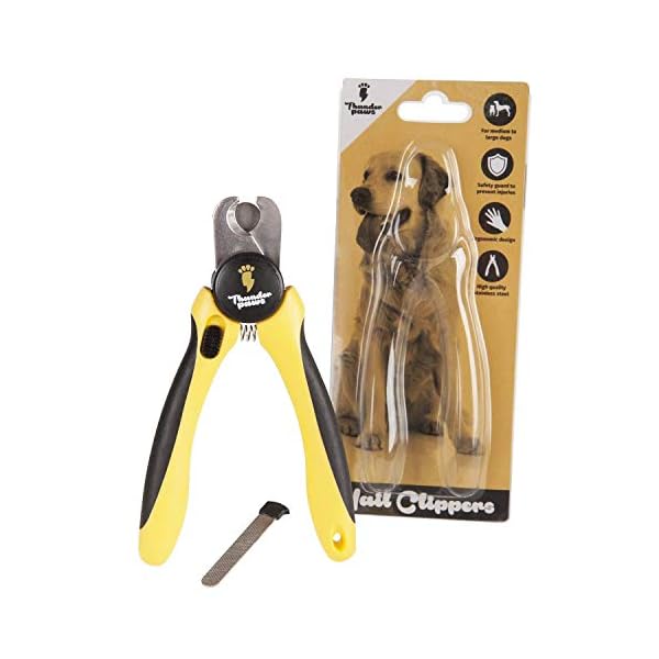 Professional-Grade-Dog-Nail-Clippers-by-Thunderpaws-with-Protective-Guard-Safety-Lock-and-Nail-File-Suitable-for-Medium-and-Large-Breeds Thunderpaws Professional-Grade Dog Nail Clippers with Protective Guard and Safety Lock (Medium to Large Breeds, Yellow)