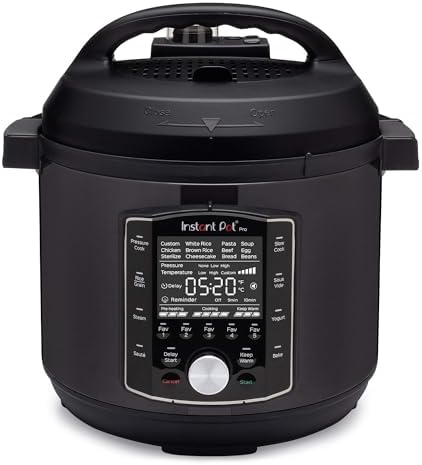 Pro 10-in-1-Elektro-Multikocher 1200 W, 5,7 L – Schnellkochtopf, Schongarer, Reiskocher, Dampfgarer, Sautierpfanne, Sterilisator, Joghurtbereiter, Sous Vide Gerät – Schwarzer Edelstahl