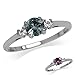 Petite Simulated Color Change Alexandrite & White CZ Gold Plated 925 Sterling Silver Ring