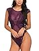 ADOME Sexy Lingerie for Women Lace One Piece Teddy Babydoll Bodysuit,Purple 2,XX-Large