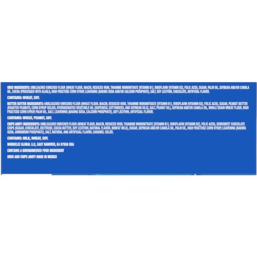 NABISCO COOKIE VARIETY PACK, OREO, NUTTER BUTTER, CHIPS AHOY!, 12 SNACK PACKS (4 COOKIES PER PACK)