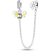 QIKAOLA Red Ladybug Dangle Charms Fit for Pandora Bracelets and Necklaces S925 Sterling Silver Charms Beads for Women Jewellery Gifts