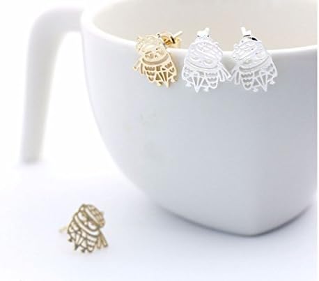 Cut-Out Muffler Owl Earrings (gold /silver)