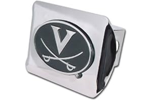 ELEKTROPLATE University of Virginia Cavaliers "Bright Polished Chrome with "V" Emblem" NCAA College Sports Trailer Hitch Cover Fits 2 Inch Auto Car Truck Receiver