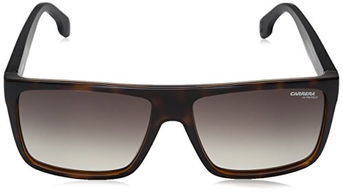 Carrera Men's Ca5039s Rectangular Sunglasses, Havana Matte Black/Brown Gradient, 58 mm