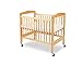 LA Baby Compact Non-Folding Wooden Window Crib, Natural