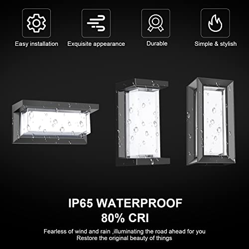 Juyace Porch Lights Outdoor Wall Sconce, 18W 1800LM 6000K Modern LED