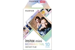 Fujifilm Instax Mini Film Variety Pack – Contact Sheet, Stone Gray, Sprinkles, Rainbow, Pink Lemonade, Mermaid Tail – (10 Sheets) – Compatible with Mini Cameras (Mermaid Tail / 10 Sheets)