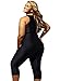 ZKESS Womens Plus Size Zipper Rash Guard Surfing Swimsuits Sleeveless Color Block Swim Tank Tops Capri Legging Pant Swims Bottom 2PCS Bathing Suits Wet Set Black XXXL