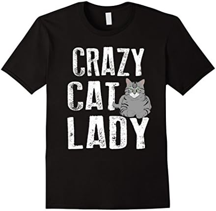 Men's Crazy Cat Lady Funny Cat T-shirt XL Black