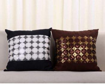Westeng 2pc cushioned pillowcase pillowcase home office bar decorated square 45x45cm , black and white