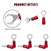 Hilitchi 100pcs 22-16 Gauge Ring Insulated Electrical Wire Terminals Wire Crimp Connectors (M5, Red)