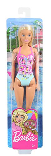 Barbie GHW37 - Beach Puppe mit Badeanzug im Blumenmuster, Spielzeug ab 3 Jahren – Bild 7