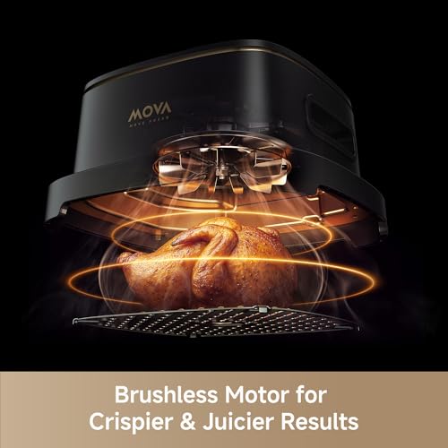 Mova AF20 Pro Portable Air Fryer, 6.5L Compact Size with 2 Removable Glass Containers Airfryer 8 Presets Cooking Option Fryer, LED Touch Screen Air-Fryer with Rapid Air Technology, 1700W Ultra-Quiet
