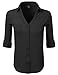 DRESSIS Women's Roll Up Sleeves Button Down Blouse