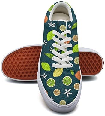 hjkggd fgfds Casual Citrus Pattern With Yellow Lemons Slice Man Skate Shoe Sneakers