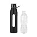 Takeya Glass Water Bottle with Silicone Sleeve and Twist Cap, 22 Ounce, Black