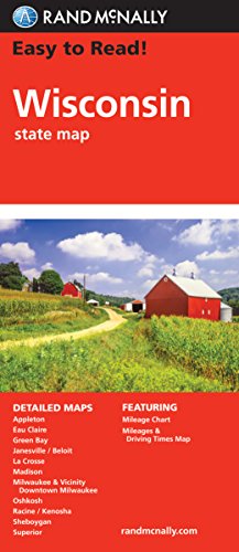 Easy To Read: Wisconsin State Map (Rand McNally Easy to Read!) by Rand McNally