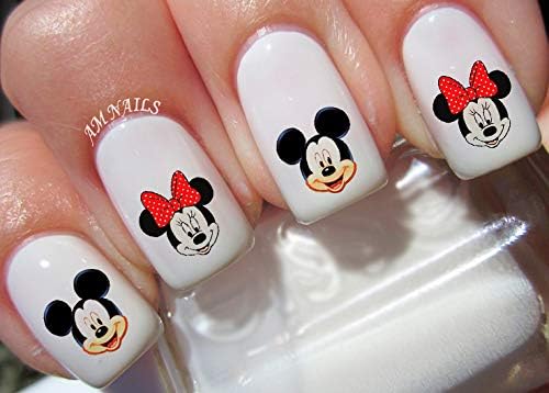 Mickey and Minnie Mouse Water Nail Art Transfers Stickers Decals - Set of 46 - A1217#