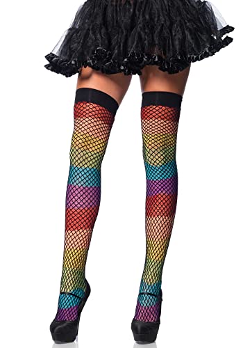 Leg Avenue Women's Rainbow Fishnet Thigh Highs