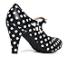 Pixie Mary Jane Kitten Heel, Black/White Polka Dot, 8 B(M) US
