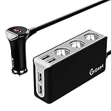 [Updated Version]CHGeek Cigarette Lighter Splitter Car Charger 120W 6.8A 3-Socket Power Adapter DC Outlet with 4-Port USB 12V 24V for iPhone iPad Samsung Galaxy S8 GPS Dash Cam Radar Detector