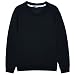 ililily Men Cotton Solid Color Simple Crew Neck Spring Pullover Sweatshirt Top