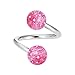 Body Candy Stainless Steel Pink Glitter Acrylic Ball Spiral Twister Belly Ring