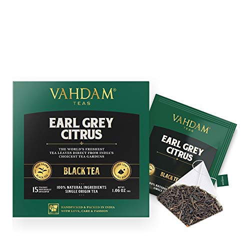 Vahdam Earl Grey Citrus, 15 Tea Bags (Pack Of 2), 100 Natural, Long