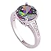 Psiroy 925 Sterling Silver Plated Simulated Rainbow Topaz Solitaire Promise Ring Size 7