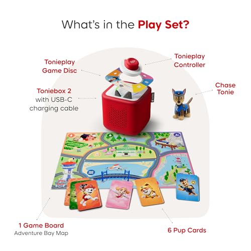 TONIES Sky Blue Toniebox 2 Play Set with PAW Patrol Chase Tonie, Tonieplay Game, Tonieplay Controller