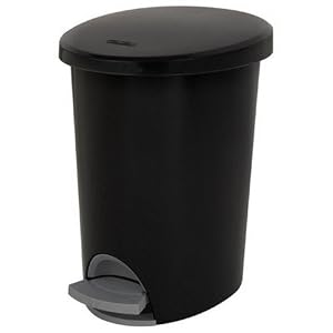Image of STERILITE Corp 10819002 Waste Basket Step On Black 2.6 G, 2 g