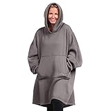 THE COMFY | Oversized Unlined Wearable Fleece Cotton Blanket, One Size Fits All, Shark Tank