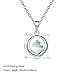 OnairMall 925 Silver Necklace Platinum Plated Cat Eye Gemstone Pendant Necklace Best Gift