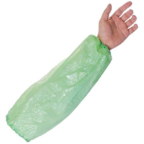 100 x Disposable Sleeves, Over-Sleeve Water-Resistant Arm Cover Sleeve Protector with Elasticated Wrist (Green)