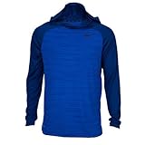 Nike Men's LS Dri-FIT Touch Hoodie Shirt (Large) Royal Blue/Navy Blue 696063