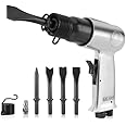Air Hammer, Semme 4500 BPM Air Chisel with 4 Piece Chisel Punch Bits Tools, Industrial Handle Straight Type Pneumatic Hammer Tool, for General Cutting, Drilling, Rusting Removal, and Scraping