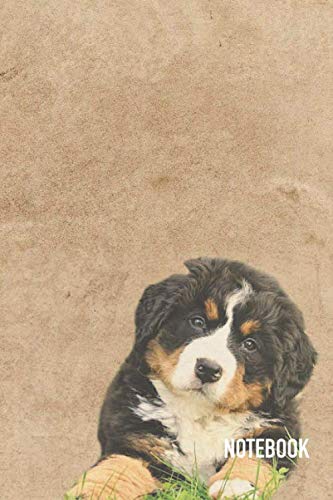 Notebook: Unlined Bernese Mountain Dog Puppy Theme Cover Journal Cahier: 6 x 9 120 Pages Notebook for Notes, Ideas, Sketches, Observations
