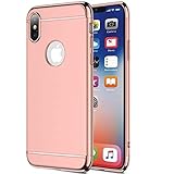 wantflyer iPhone Xs Max Case,3 in 1 Ultra Thin Slim Hard Case Coated Non Slip Matte Surface Electroplate Frame Compatible Apple iPhone Xs Max(2018)(6.5