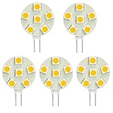 HERO-LED SG4-6T-DW Side Pin G4 LED Disc Halogen Replacement Bulb, 1.2W, 10-15W Equal, Daylight White 5000K, 5-Pack(Not Dimmable)