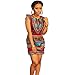 BEAUTYVAN New Women Summer Casual Sleeveless Traditional African Print Party Dress (XL, Hot Pink)