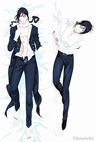 Dennieke Black Butler-Sebastian Michaelis Japanese Peach Skin 150 x 50cm(59in x 19.6in) Pillowcases