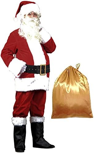 Softsnow Holidays Complete Santa Claus Christmas Suit Costume for Men (XL)