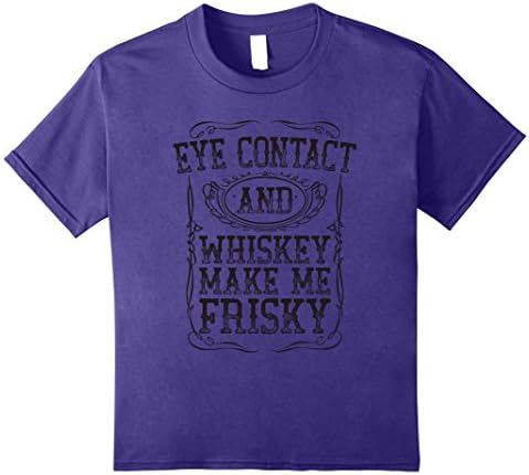 Kids Eye Contact And Whiskey Funny Black Southern Bourbon T-Shirt 10 Purple