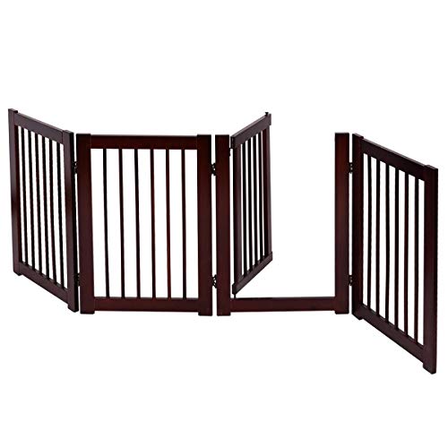 Dog Kennel & Run Accessory, 30" Configurable Folding 4 Panel Wood Fence - Thumbnail 4
