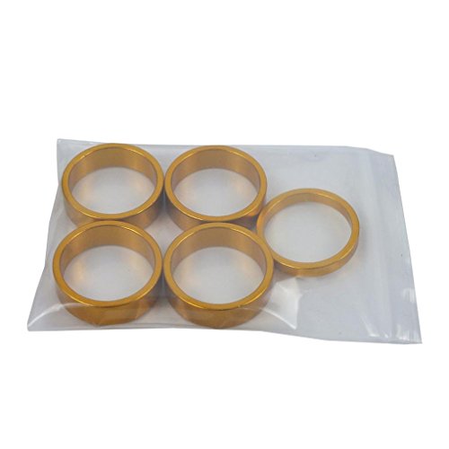 Lywey Color Aluminum Alloy Mountain Bicycle Head Tube Washer Bike Headset Stem Spacer Gasket Decoration (Gold)