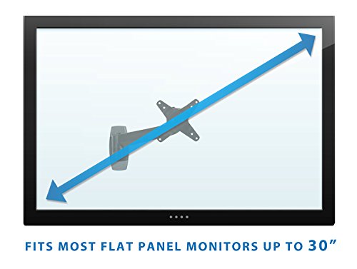 Mount-It! MI-32114 Articulating Rotating and Tilting Single Arm Wall Mount with Quick Release Action for Vesa Compliant 75x75 mm and 100x100 mm Computer Monitors, LCDs, LEDs, and Flat Panel TV Displays Below 30 Inches, Black - Thumbnail 3