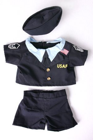 Air Force Uniform Outfit Teddy Bear Clothes Fits Most 14" - 18" Build-a-bear and Make Your Own Stuffed Animals 